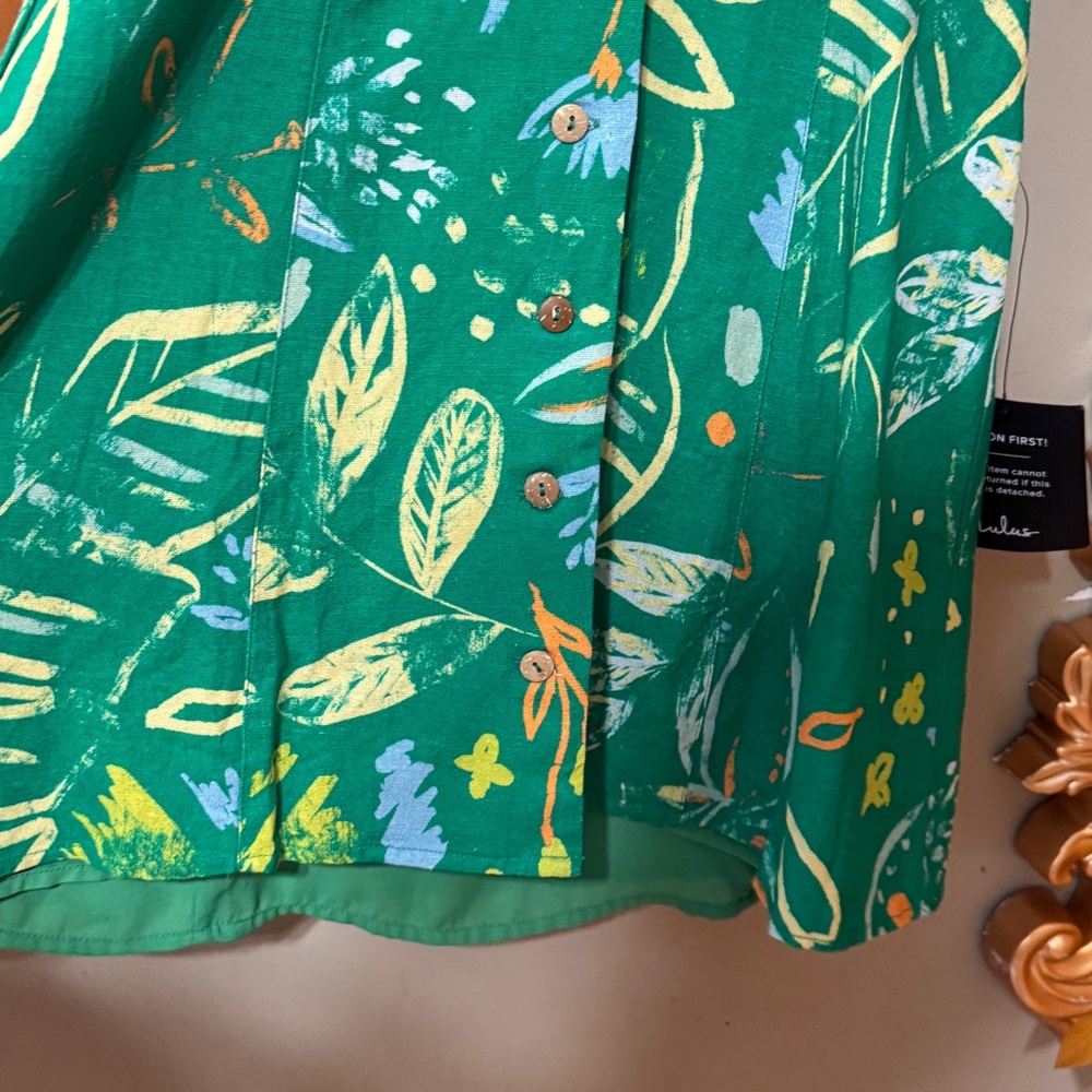 Lulu's Green Floral Print Sleeveless Mini Dress - Picture 4 of 9